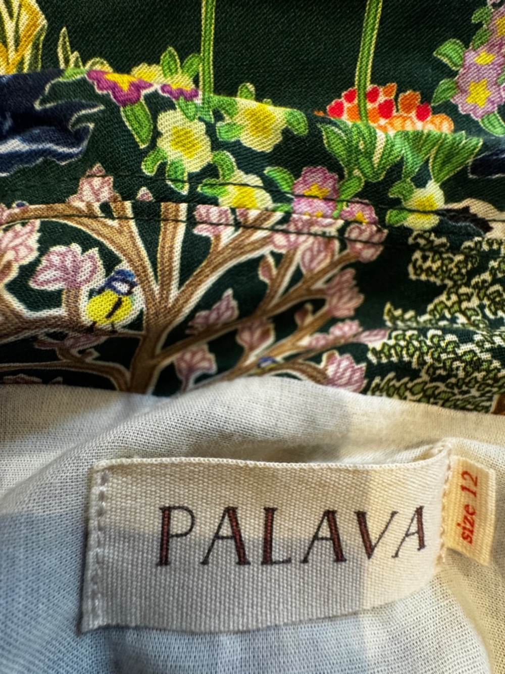Palava Francesca - Green Botanical Gardens Tencel Jumpsuit UK 12/US 8 - Like New - Picture 14 of 16